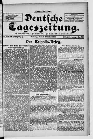 Deutsche Tageszeitung vom 02.10.1911
