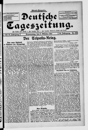 Deutsche Tageszeitung on Oct 5, 1911