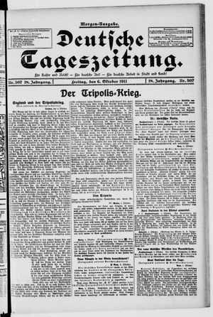 Deutsche Tageszeitung vom 06.10.1911
