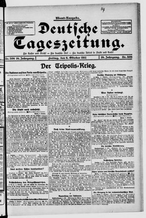 Deutsche Tageszeitung vom 06.10.1911