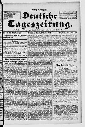 Deutsche Tageszeitung vom 08.10.1911