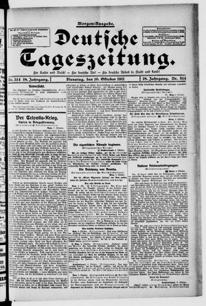 Deutsche Tageszeitung vom 10.10.1911