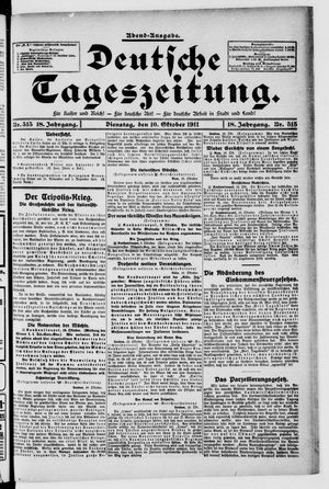 Deutsche Tageszeitung vom 10.10.1911