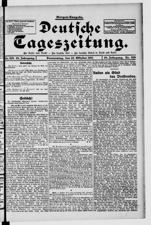 Deutsche Tageszeitung vom 12.10.1911