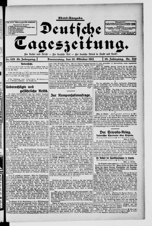 Deutsche Tageszeitung vom 12.10.1911