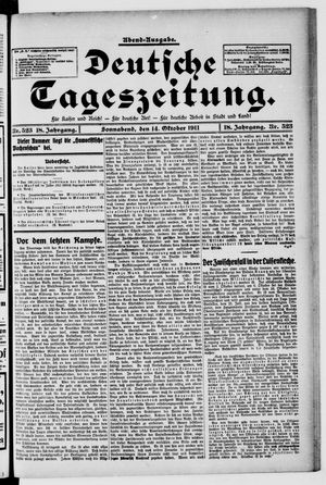 Deutsche Tageszeitung vom 14.10.1911