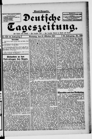 Deutsche Tageszeitung vom 17.10.1911