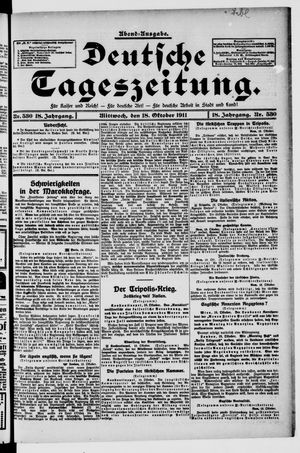 Deutsche Tageszeitung vom 18.10.1911