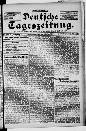 Deutsche Tageszeitung vom 21.10.1911