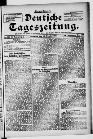 Deutsche Tageszeitung vom 25.10.1911