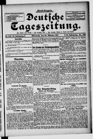 Deutsche Tageszeitung vom 25.10.1911