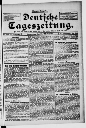 Deutsche Tageszeitung vom 26.10.1911