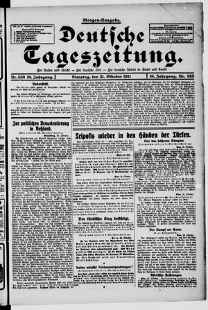 Deutsche Tageszeitung vom 31.10.1911