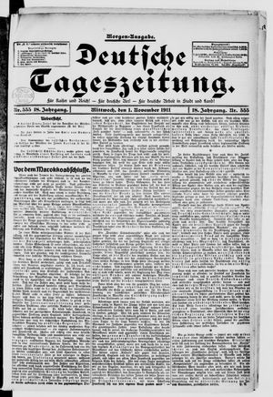 Deutsche Tageszeitung on Nov 1, 1911