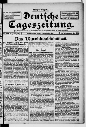 Deutsche Tageszeitung vom 04.11.1911