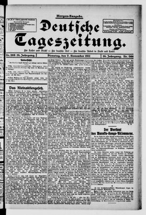 Deutsche Tageszeitung vom 07.11.1911