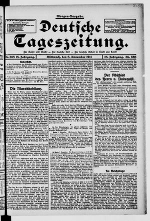 Deutsche Tageszeitung on Nov 8, 1911