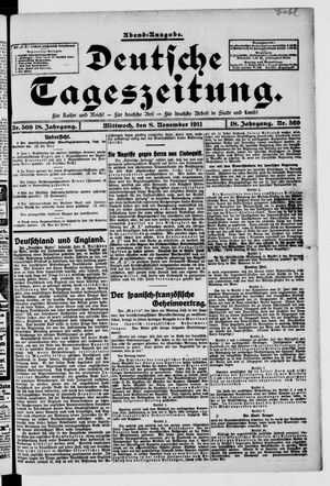 Deutsche Tageszeitung on Nov 8, 1911