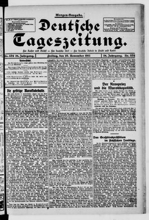 Deutsche Tageszeitung on Nov 10, 1911