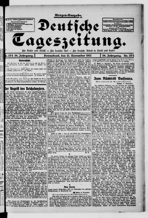 Deutsche Tageszeitung on Nov 11, 1911