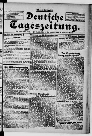 Deutsche Tageszeitung vom 14.11.1911