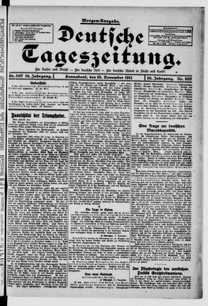 Deutsche Tageszeitung vom 18.11.1911