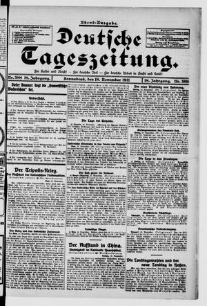 Deutsche Tageszeitung vom 18.11.1911
