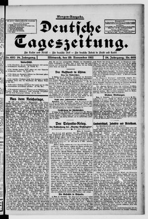 Deutsche Tageszeitung vom 29.11.1911