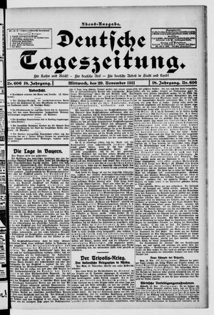 Deutsche Tageszeitung vom 29.11.1911