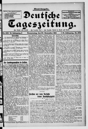 Deutsche Tageszeitung vom 30.11.1911