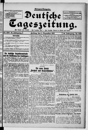 Deutsche Tageszeitung on Dec 1, 1911