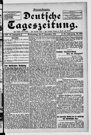 Deutsche Tageszeitung vom 07.12.1911