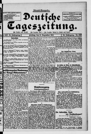 Deutsche Tageszeitung vom 08.12.1911