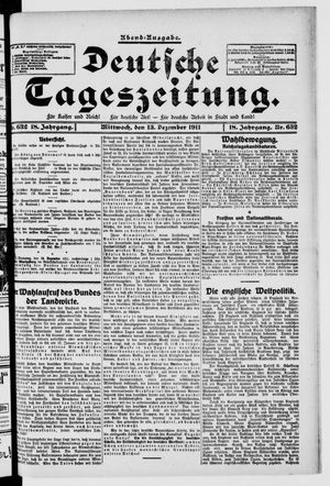 Deutsche Tageszeitung vom 13.12.1911