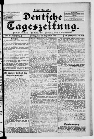 Deutsche Tageszeitung vom 15.12.1911