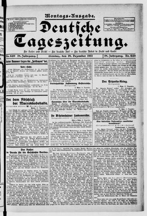 Deutsche Tageszeitung vom 18.12.1911