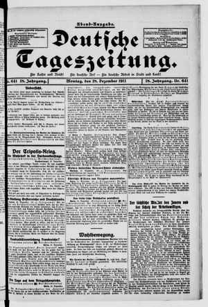 Deutsche Tageszeitung vom 18.12.1911