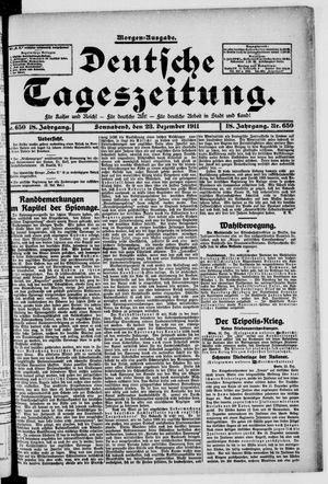 Deutsche Tageszeitung vom 23.12.1911