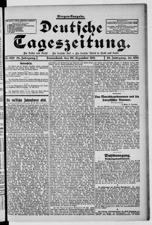 Deutsche Tageszeitung vom 30.12.1911