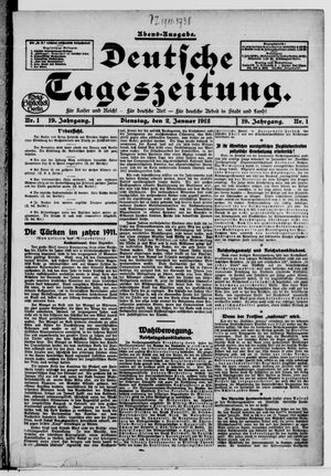 Deutsche Tageszeitung vom 02.01.1912