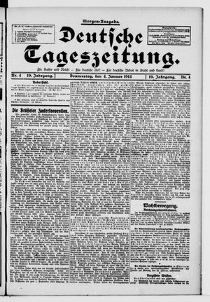 Deutsche Tageszeitung vom 04.01.1912