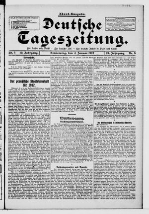 Deutsche Tageszeitung vom 04.01.1912