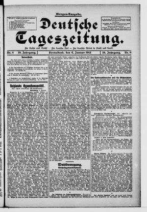 Deutsche Tageszeitung vom 06.01.1912