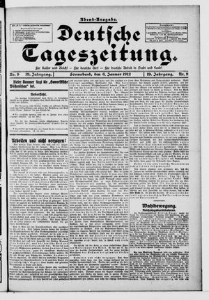 Deutsche Tageszeitung vom 06.01.1912