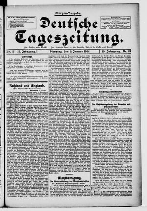 Deutsche Tageszeitung vom 09.01.1912