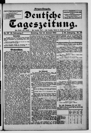 Deutsche Tageszeitung vom 14.01.1912
