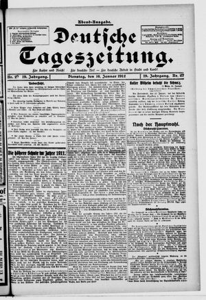 Deutsche Tageszeitung vom 16.01.1912