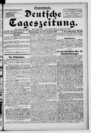 Deutsche Tageszeitung vom 18.01.1912