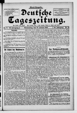 Deutsche Tageszeitung vom 18.01.1912