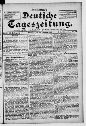 Deutsche Tageszeitung vom 22.01.1912